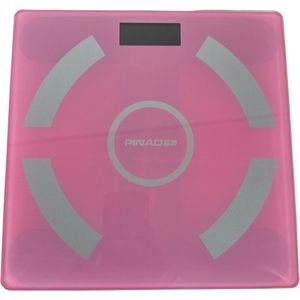 Personenweegschaal met zeer nauwkeurige sensoren en gehard glas, elektronische digitale weegschaal (180 kg) - Roze
