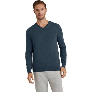 FALKE Luxury Classic V-Neck hoge kwaliteit elegant kasjmier trui heren blauw - maat XXL