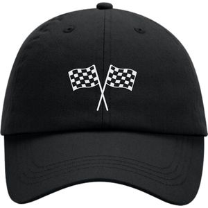 Vlaggen pet zwart - Formule 1 cap zwart met vlaggen - Zandvoort zwart pet F1 - Zwarte petten one-size