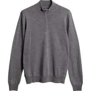 J.Lindeberg Heren Kiyan Quarter Zip Sweater Mid Grey Melange