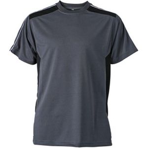James and Nicholson Uniseks handwerkslieden T-Shirt (Koolstof Grijs/Zwart)