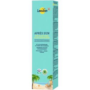 Lavozon After Sun - Aloë Vera 3in1 - Vochtinbrengende Crème | 1x 100ml - Verkoelende Formule van 75% Aloë Vera - Hyaluronzuur, Plantaardige Glycerine en Amandelolie