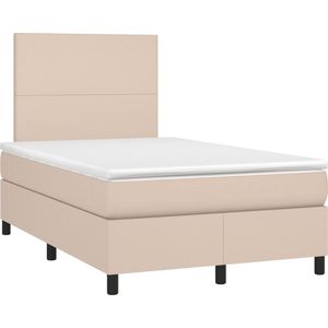 vidaXL-Boxspring-met-matras-kunstleer-cappuccinokleurig-120x190-cm