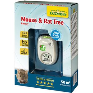 ECOstyle Mouse & Rat Free Tegen Muizen en Ratten - Ecologisch, vriendelijk & Hyienisch - Veilig voor Kinderen en Huisdieren - 50 M² Bereik - Voor 1 Kamer