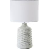 Brilliant Ilysa tafellamp 42cm grijs/wit, keramiek/metaal/textiel, 1x D45, E14, 40 W