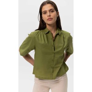 Sissy-Boy - Groene boxy blouse met korte mouwen