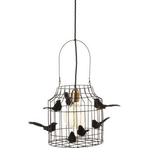 hanglamp zwart met vogeltjes nét echt!