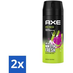 AXE - Deodorant Spray - Epic Fresh - Citrus & Mint - Ultra Fris - 150 ml - Voordeelverpakking - 2 stuks