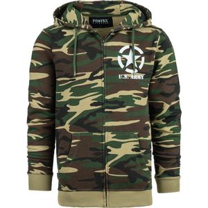 Fostex Hoodie met rits Allied Star U.S. Army camo