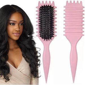 Krullende Haarborstel voor Curl Definitie - Geschikt voor Mannen en Vrouwen (Roze)
