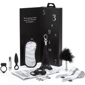 Fifty Shades Pleasure Overload 10 Days of Play Couple's Kit - Zwart/ Zilver