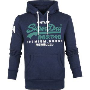 Superdry - Hoodie Vintage Logo Donkerblauw - XL - Modern-fit