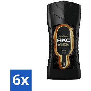 6 x Axe X Magnum - Douchegel - Gold Caramel Billionaire - 250 ml - Douchegel - Axe - Gold Caramel Billionaire - Mannen - Geur