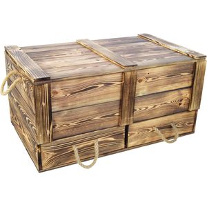Grote Opbergkist met Deksel en Laden - Speelgoedkist in Wit of Palissander - Uniek Design 80 x 40 x 40 cm