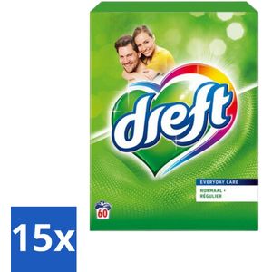 15 x Dreft Poeder Wasmiddel Professional 60 Wasbeurten 3,9 kg - Waspoeder - Gekleurde Was - Kleurbescherming - Waspoeder Voor Kleding - Waspoeder Voor Gekleurde Kleding