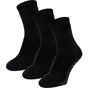 Dames antislip sokken van katoen - 3 paar - 39/42 - Black