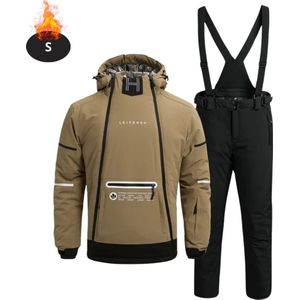 Bovista Skipak - SkiBroek - Skijas - Ski Suit - Wintersport - Heren - 2-Delig - Khaki - Maat S