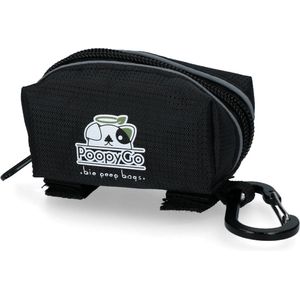 PoopyGo Poepzakhouder - Dispenser voor poepzakjes - Duurzaam nylon - Eenvoudig te bevestigen aan de hondenriem - Waterproof - Met klittenband en karabijnhaak - 4x11x6cm