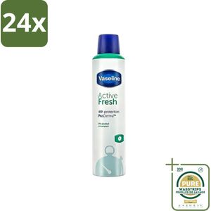 Vaseline - Active Fresh - Deospray - Fris & Verkoelend - 250 ml - Voordeelverpakking - 24 stuks - Fris - Verkoelend