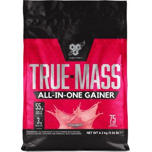 BSN True Mass All-in One Mass Gainer - Weight Gainer - Aardbei - 25 shakes (4200 gram)