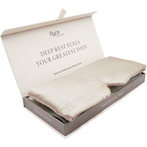 Ryce® Zijden Slaapmasker - Oogmasker - Vrouwen & Mannen - Full Cover - Cadeau - Beige