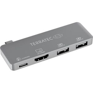 Terratec Connect C4 USB-C Docking station - Adapter USB-C - HDMI 4K - 2x USB3.0 - 1 x USB-C PD Passthrough oplaadpoort