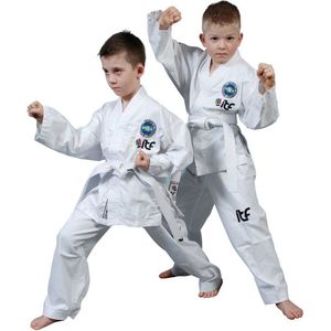 Top Ten ITF Taekwon-Do pak Kyong (ITF approved) Kleur: Wit, Maat: 120 cm, Kinderen