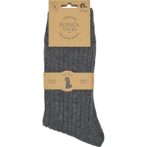 Heren Alpaca - Zeer warme én zachte sokken - 2 paar - maat 39/42 - antraciet - hoge kwaliteit - warmteregulerend - duurzame sokken - kerstgeschenk - cadeau