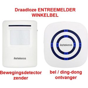 YF - Draadloze ENTREEMELDER - Toegangsmelder - WINKELBEL - Geschikt voor winkels en woonhuizen - complete set