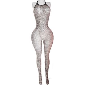 BamBella ® - Panty pak -Onesize - body suit - Dames - Onesize - Erotische jumpsuit van kant lingerie Panterprint bruin
