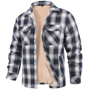 Gevoerd Houthakkershemd met Meerdere Zakken voor Heren - Flanel Geruite Jas