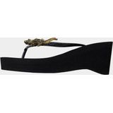 Uzurii Black Crocodile Switch High Heel Dames Slippers Black | Zwart | Kunststof | Maat 39/40 | 20.038.62