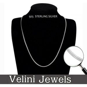 Velini jewels-2.4mm breed Slang halsketting-925 Zilver Ketting- 55 cm + 5cm verlensgstuk -Anker sluiting