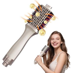 3-in-1 Warmeluchtborstel met Instelbare Temperaturen - Föhnborstel voor Volume en Glans
