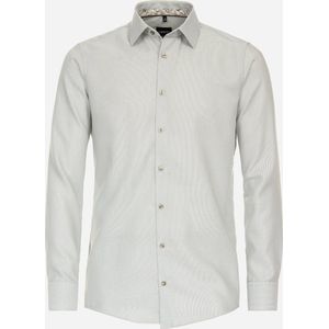 VENTI modern fit overhemd - dobby - groen - Strijkvrij - Boordmaat: 44