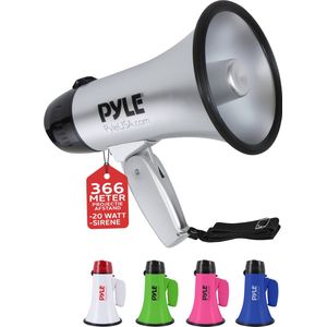Pyle Megafoon- 20 Watt Draagbare Luidspreke Microfoon - Toeter met Sirene - PA-Geluid - Opvouwbare Handgreep voor Cheerleading en Politiegebruik