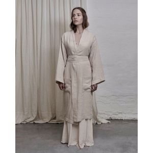 LINFIN - Linnen Kimono - Linnen Badjas - Naturel - Dames - Handgemaakt in Maastricht - 100% Linnen