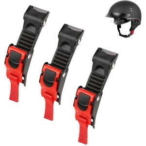 3 stuks helmpoorten, motorhelm gespclips, snelontgrendelingsgespvergrendeling, fietshelmclips, past op elke helm (zwart)