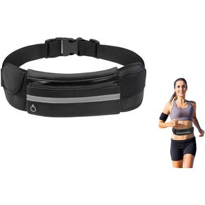 Running bag - Hardloop Heuptas - Heuptasje sport – running belt – hardloop heuptas - verstelbare buideltas - Hardlooptasje- telefoon heuptasje - sport running - Telefoonhouder - Opberg Tas - Geschikt Voor Sporten - Zwart