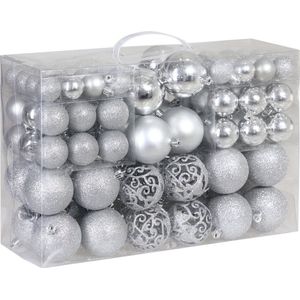 Deuba Kerstballen 100 Stuks - Mat Glanzend - Ø 3 6 cm Zilver