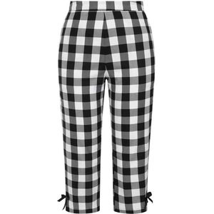Banned - Esme Gingham Capri broek - M - Zwart/Wit