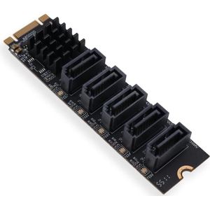 Allecto Plus - M.2 NGFF SATA 3.0 6Gbps 5 Poorten Adapter Conversiekaart voor SSD Uitbreiding