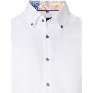 Wit Venti Overhemd Button Down Boord Met Motief Modern Fit - XL