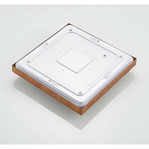 Lindby - LED plafondlamp - 1licht - ijzer, aluminium, kunststof - H: 8 cm - licht hout, wit - Inclusief lichtbron