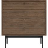 Selsey - OLAR - Dressoir met vier lades - 85 cm - Natuurlijk Carini notenhout