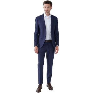 Steffen Klein - Slim Fit - Heren Pak - Marineblauw