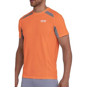 TCA Mannen QuickDry Prestatiegerichte Hardloop Gym Trainings Top - Oranje, S