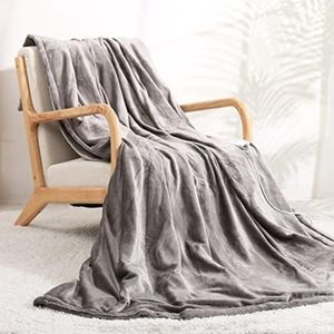 Elektrische bovendeken 1 persoons - Electrische bovendeken 1 persoons - Elektrische knuffeldeken - Elektrische fleece deken - 150 x 200 cm - Grijs