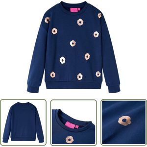 vidaXL Meisjestrui - Kindertrui - Kindertrui 140 marineblauw - Jongenstrui - Blauwe Trui - Katoenen Trui