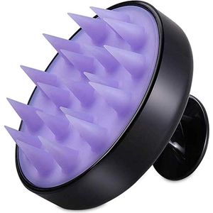 Finnacle - Haarborstel - Paars/Zwart - Anti-roos - Siliconen Massageborstel - Haarverzorging - Gezond haar - Haargroei - Rond - Scalp